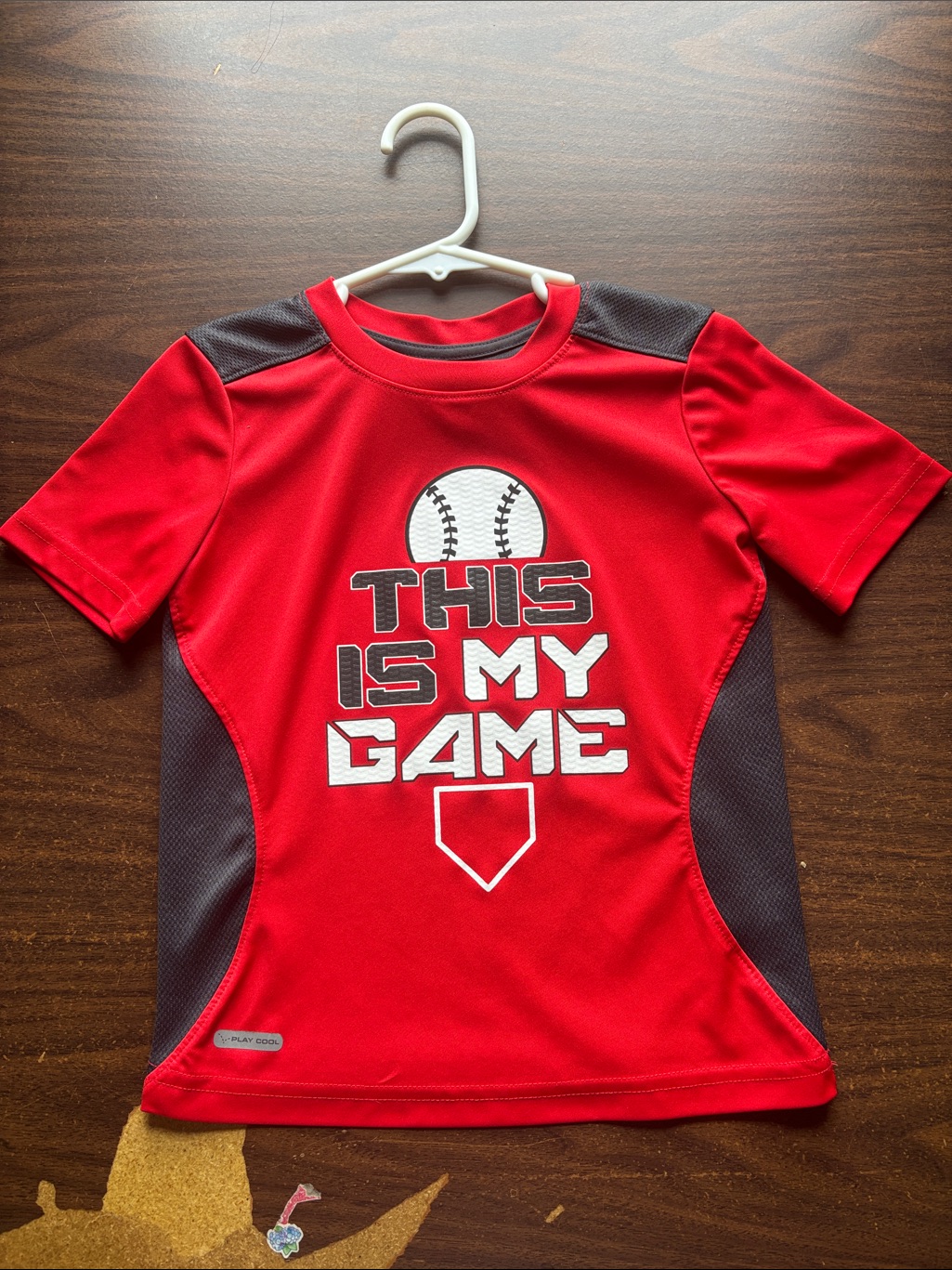 220 -This Is My Game Red Boys' Active Baseball Tee